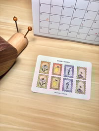 Image 1 of Cottagecore Postage Stamp Sticker Sheet (8 stickers)