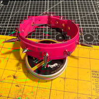 Image 1 of Pink Spiked Bondage Collar