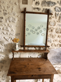 Image 3 of Miroirs anciens en bambou années 30/50, un petit, un grand. 