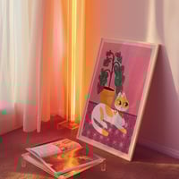 Image 3 of Cat & Plant Art Print