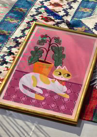 Image 4 of Cat & Plant Art Print