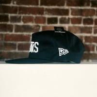 Image 1 of 5 Panel Flat Bill Snapback - Black 