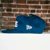 Image 1 of 5 Panel Flat Bill Snapback - Navy 