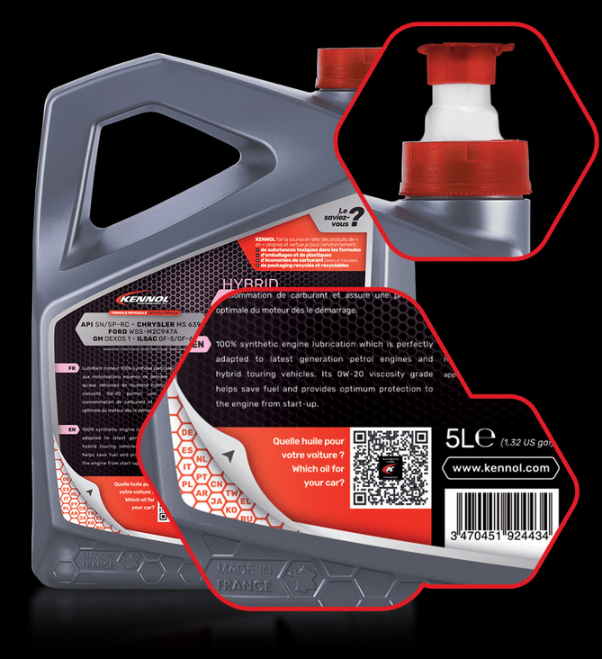 HYBRID 0W20  HUILE MOTEUR 100% SYNTHÈSE 5L