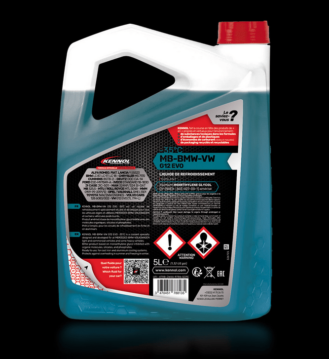 LIQUIDE DE REFROIDISSEMENT MB-BMW-VW G12 EVO -35°C 5L