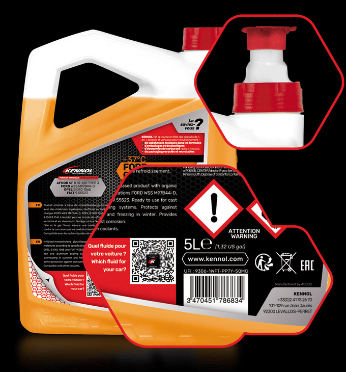 LIQUIDE DE REFROIDISSEMENT FOF-37°C FORD FIAT OPEL 5L