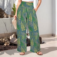Image 1 of Women's Fern Green Blend, Elastic High Waist Pocket, Wide Leg Pants