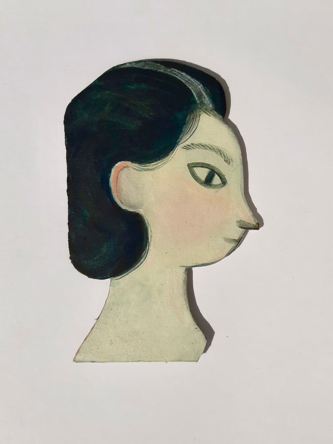 SALE Lady in profile 1 ~ wall hanging