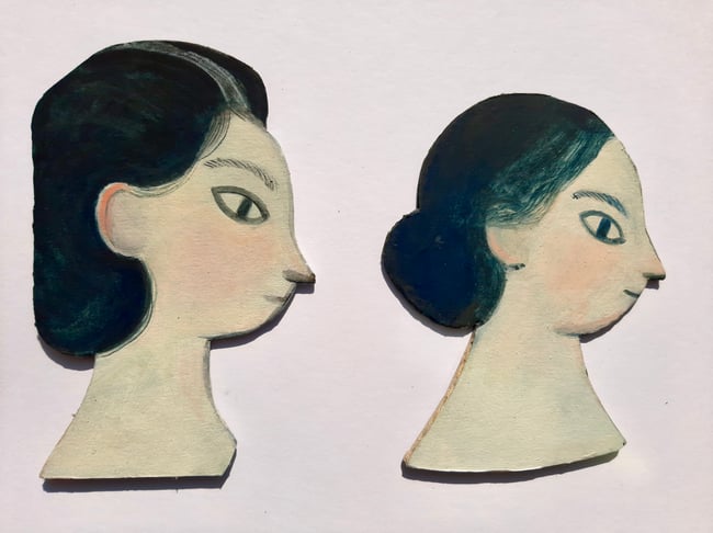 SALE Lady in profile 1 ~ wall hanging