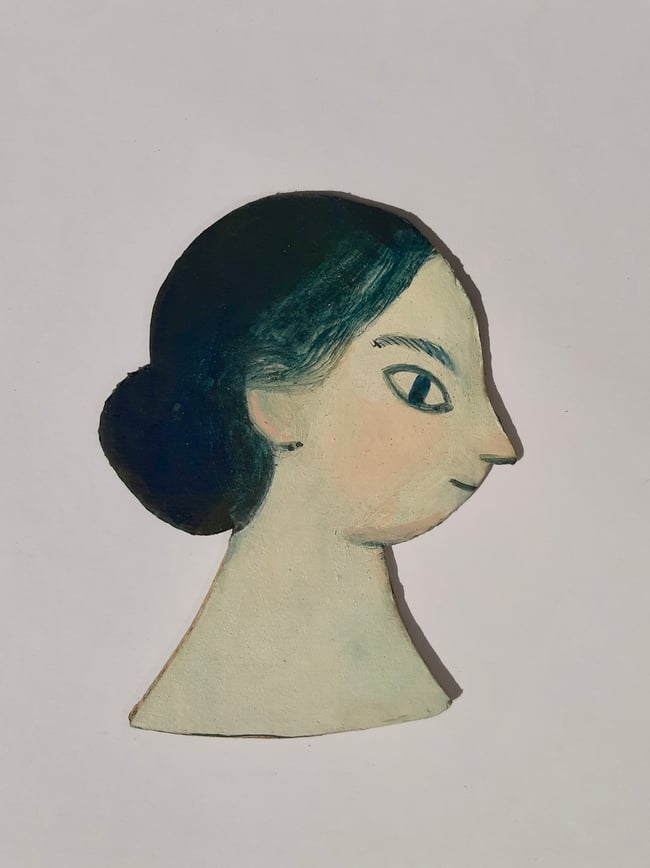 SALE Lady in profile 2 ~ wall hanging