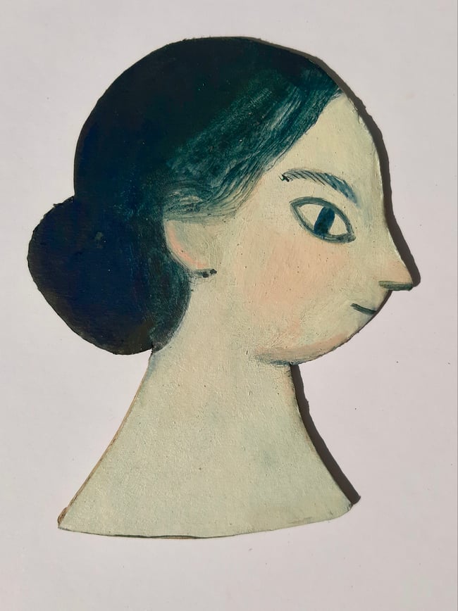 SALE Lady in profile 2 ~ wall hanging