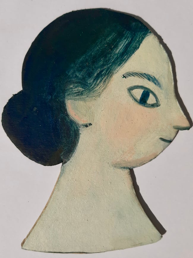 SALE Lady in profile 2 ~ wall hanging