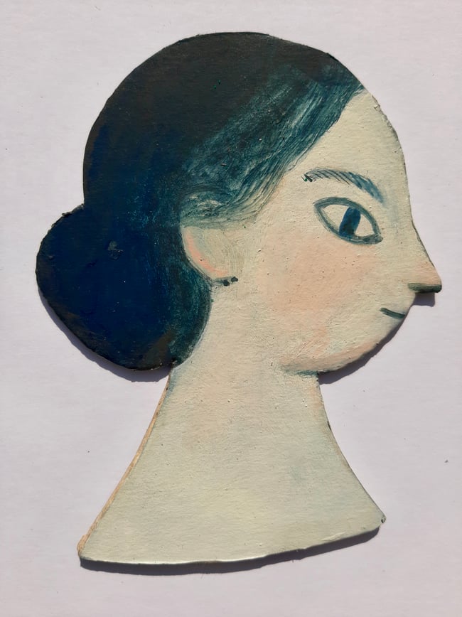 SALE Lady in profile 2 ~ wall hanging