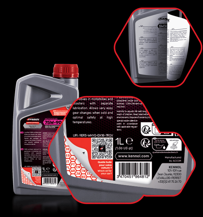 MOTOGEAR 75W90 HUILE DE TRANSMISSION 100% SYNTHÈSE 1L