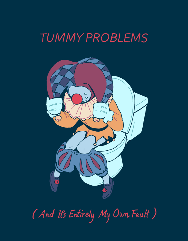 Tummy Problems Clown Print