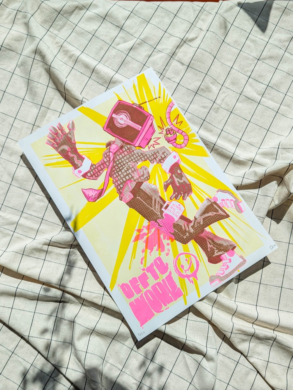 Image of Off to Work – A3 RISO print