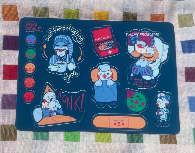 Unwell Clowns Sticker Sheet