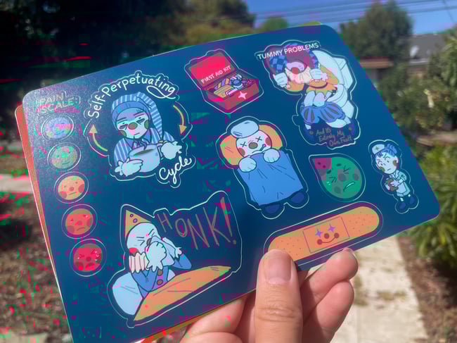 Unwell Clowns Sticker Sheet