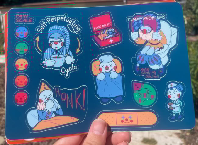 Unwell Clowns Sticker Sheet