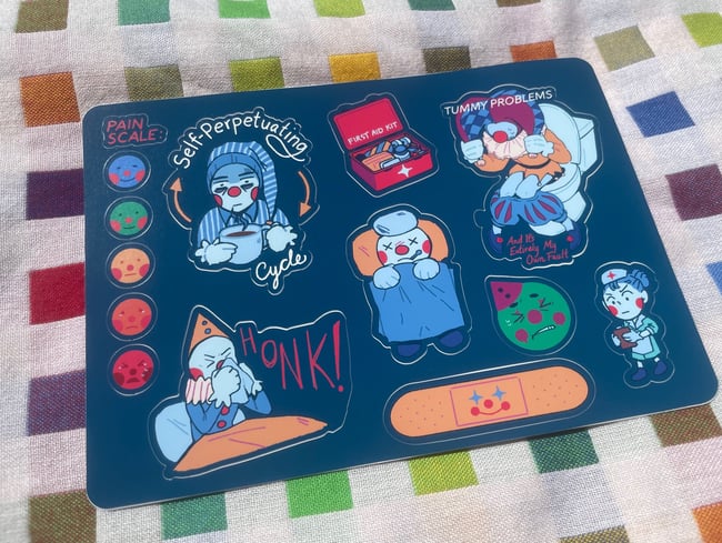 Unwell Clowns Sticker Sheet