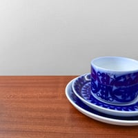 Image 2 of Gustavsberg Blå Husar Tea Cup Trio Set