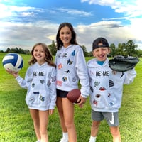 He>Me White Hoodie + 8 Patches