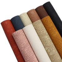 Image 1 of Embossed Floral Fall Faux Leather Set