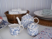 Image 3 of Blue Floral Cottage Creamer (New England Sourced)