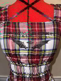 Image 3 of white tartan wing print shirring camisole