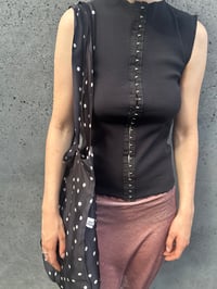 Image 3 of Black Cotton Corset Top with Hook Closure – Made in Berlin