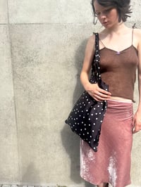 Image 2 of Black polka dot satin shoulder bag