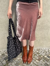 Image 3 of Black polka dot satin shoulder bag