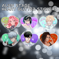 Image 1 of AS Glitter Heart Stickers