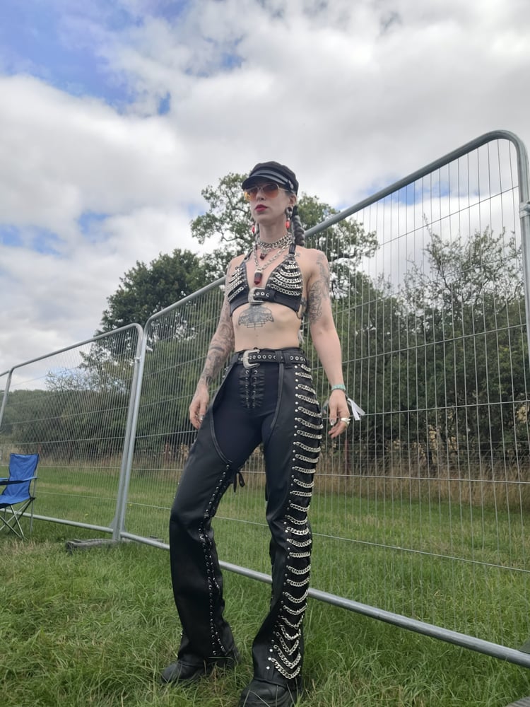 Image of CHAIN CHAPS AND BIKINI BOTTOMS