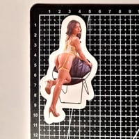 Image 2 of April Olsen Poppin' Her Booty Out Glossy Finish LAMINATED Vinyl Sticker