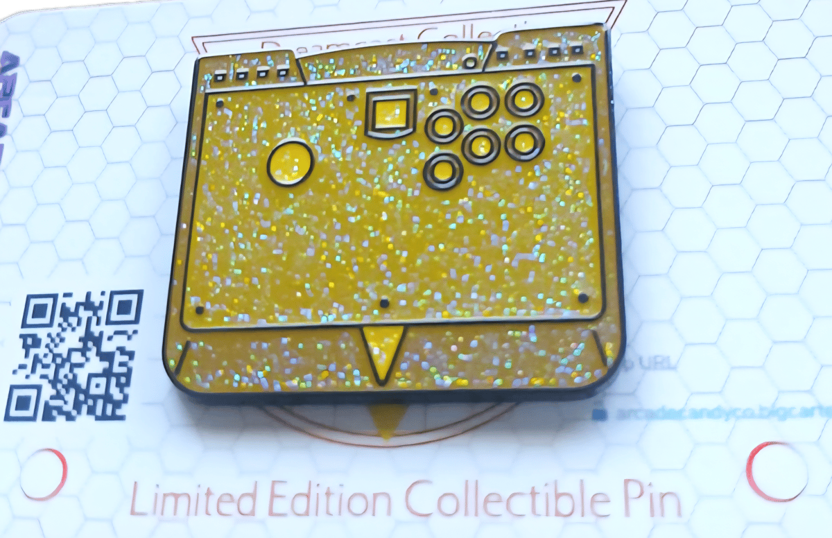 Image of Gold Trophy Arcade Stick Pin