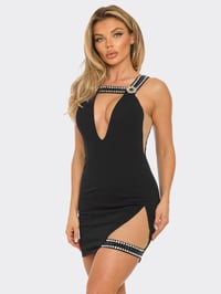 Image 1 of Black Sleeveless Spaghetti Strap Mini Dresx