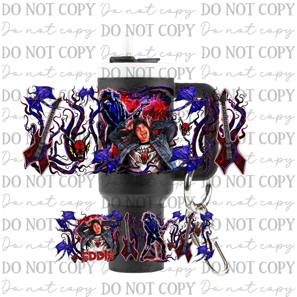Image of Stranger Things Eddie Uv Dtf Wrap For Mini Tumbler Keychains Mini 59