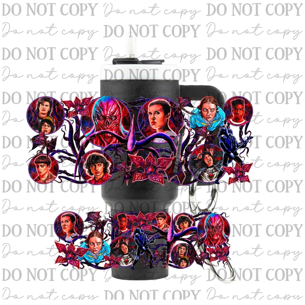 Image of Stranger Things Uv Dtf Wrap For Mini Tumbler Keychains Mini 59