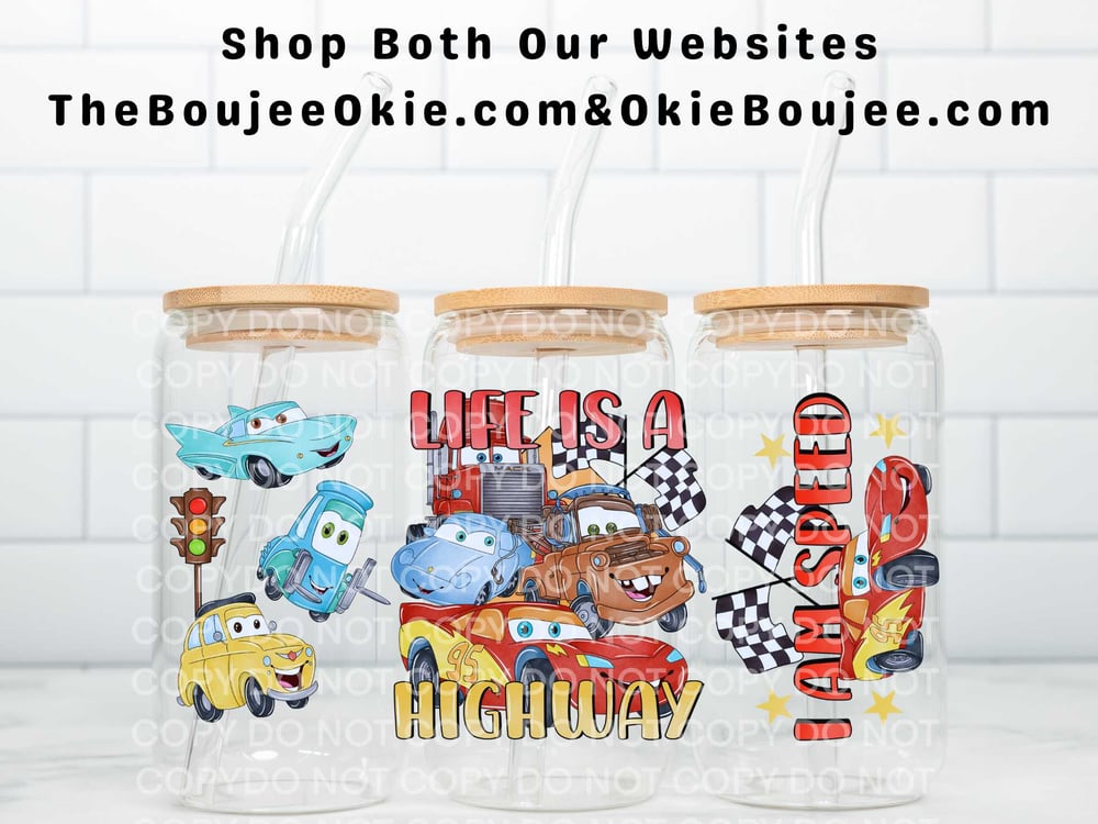 Image of Cars Life Is A HIghway Uv Dtf Wrap Double Sided  W0665