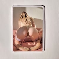 Image 1 of Booty Poppin' In Tan Thong & Pink Rimmed Nylon Stockings Matte Vinyl Sticker