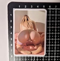 Image 2 of Booty Poppin' In Tan Thong & Pink Rimmed Nylon Stockings Matte Vinyl Sticker