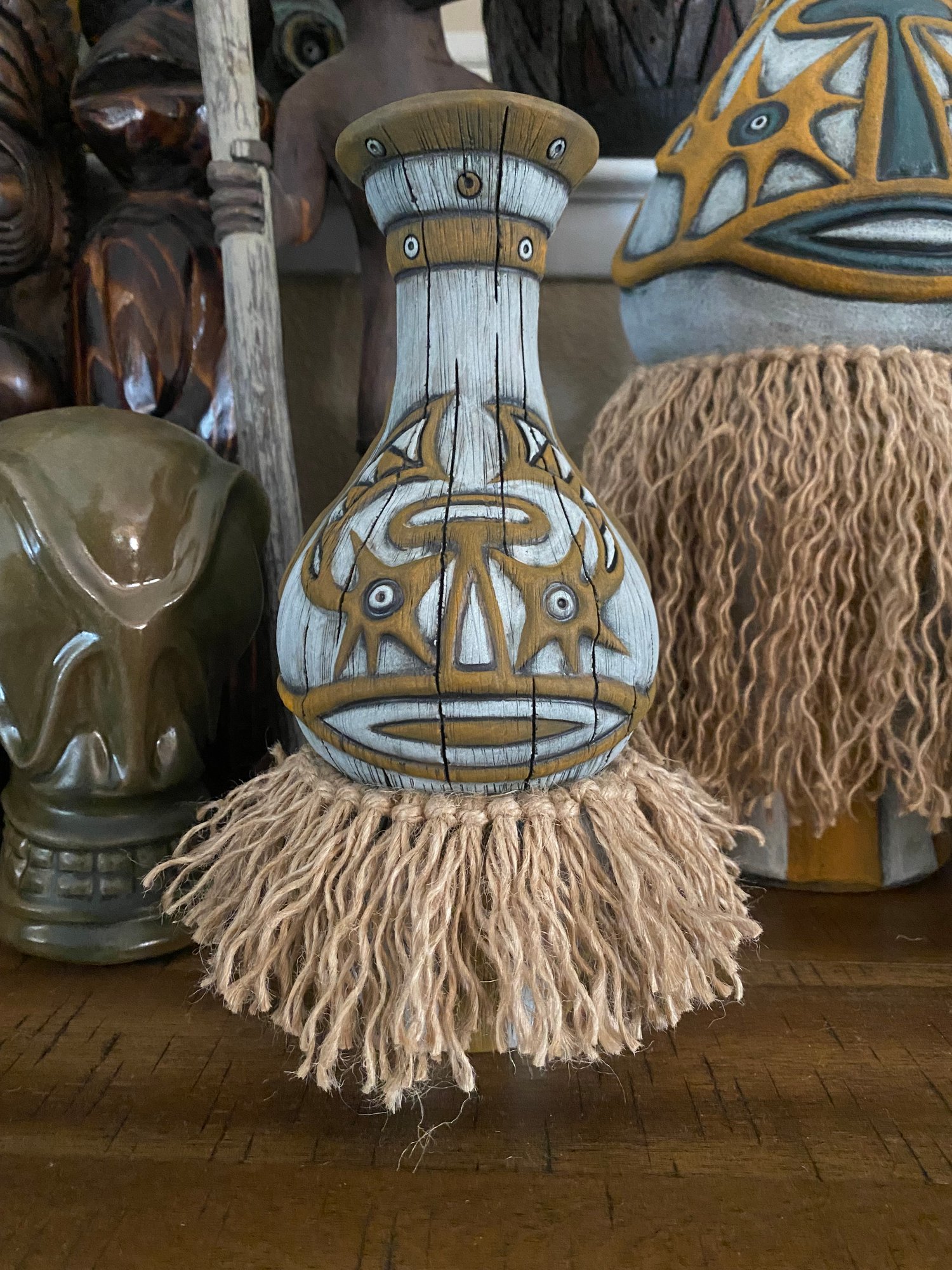 Image of One of the Last Kovave Mugs #124 - Woodgrain Orange/White - US Shipping Included