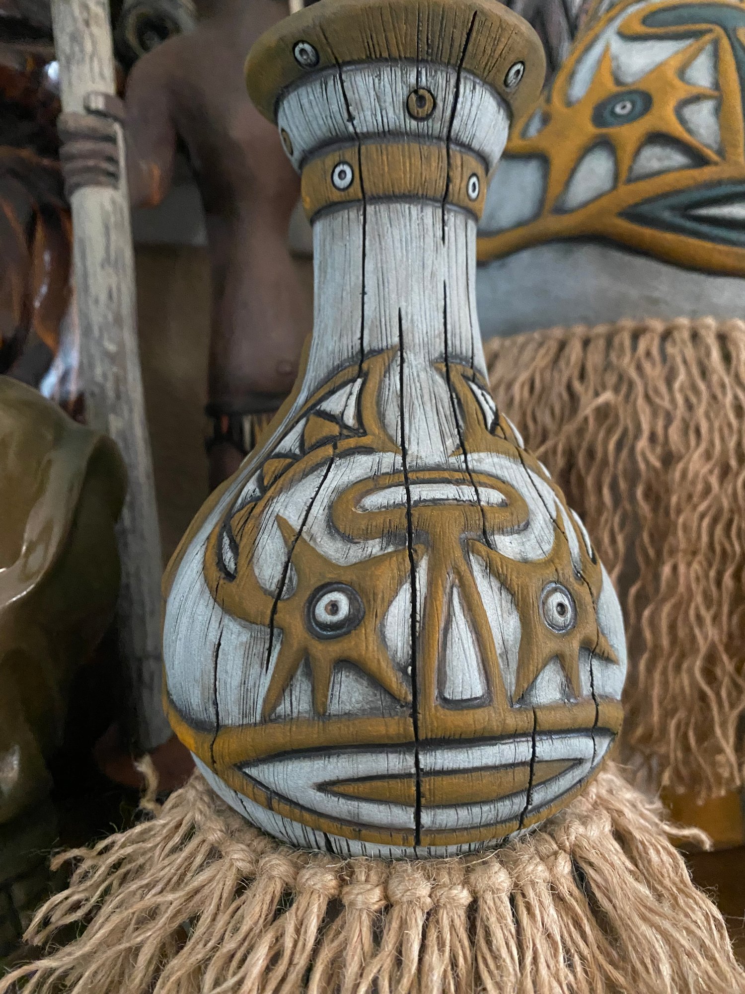 Image of One of the Last Kovave Mugs #124 - Woodgrain Orange/White - US Shipping Included