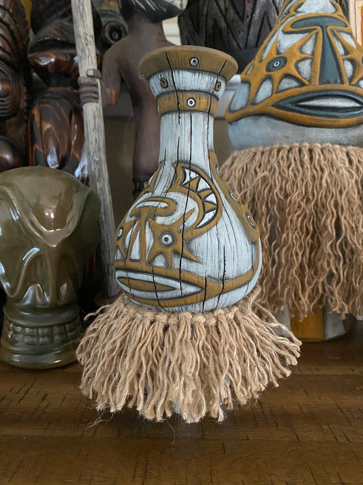 Image of One of the Last Kovave Mugs #124 - Woodgrain Orange/White - US Shipping Included