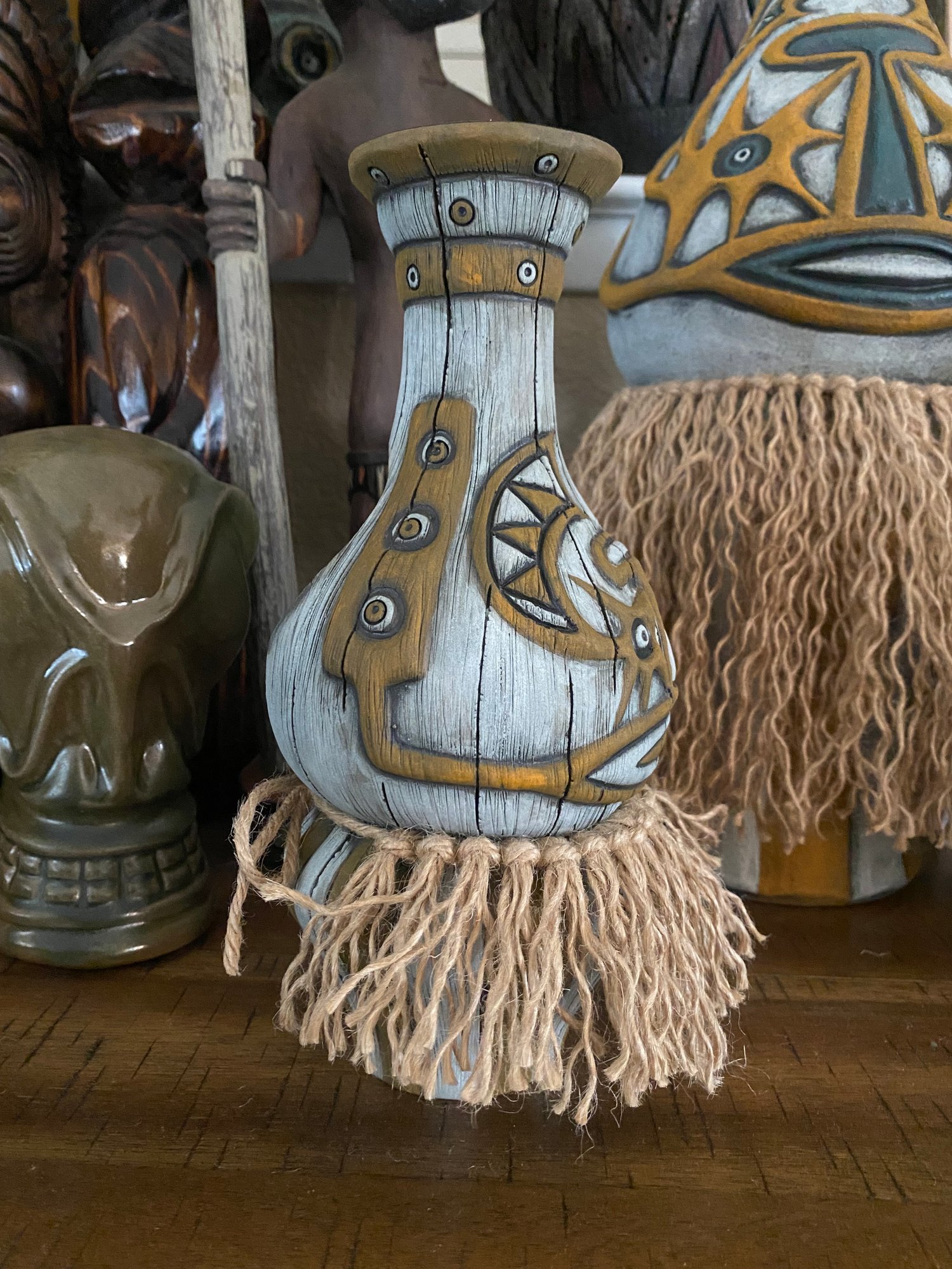 Image of One of the Last Kovave Mugs #124 - Woodgrain Orange/White - US Shipping Included