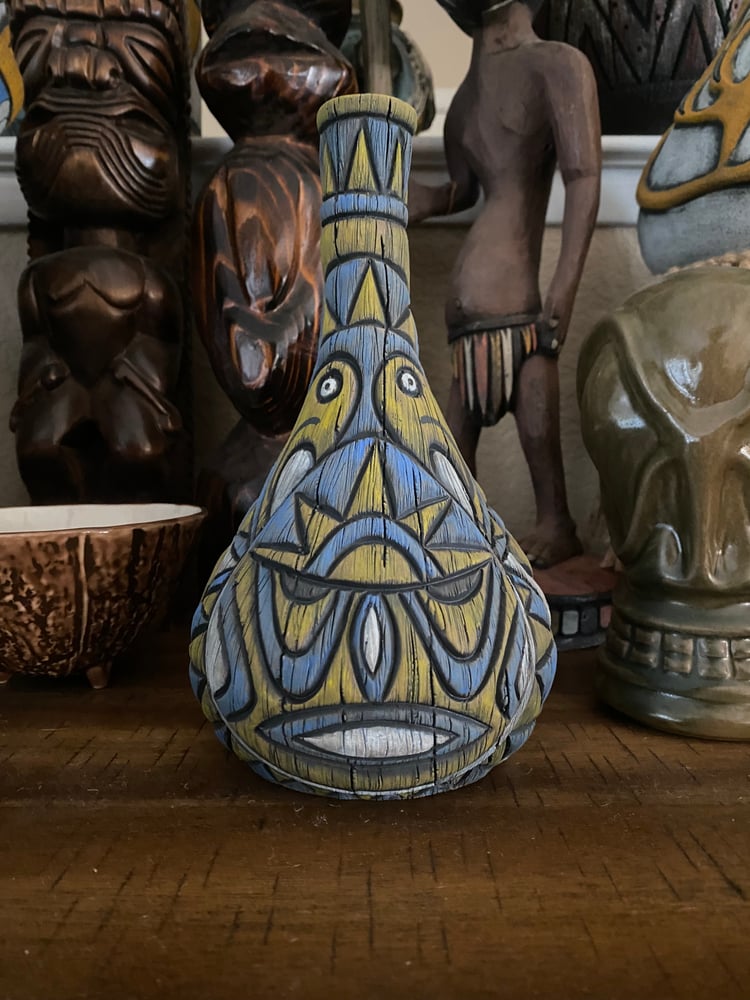 Image of “Abelam Peace Maker” Pipe (b) - Blue/Yellow - Must Be 21 to Purchase - US Shipping Included 