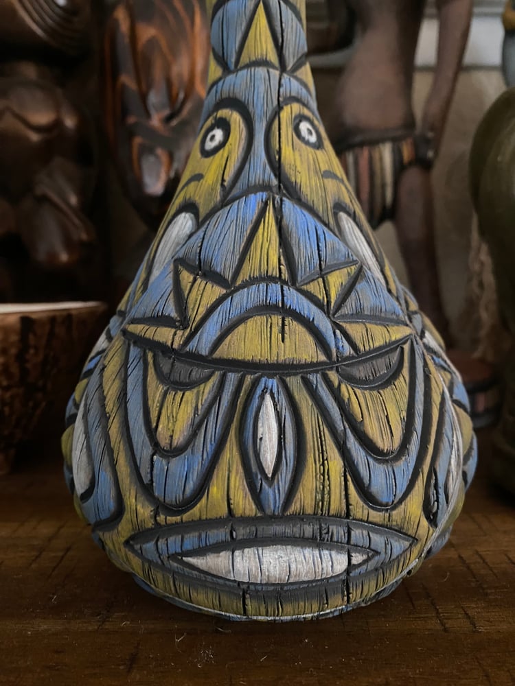 Image of “Abelam Peace Maker” Pipe (b) - Blue/Yellow - Must Be 21 to Purchase - US Shipping Included 