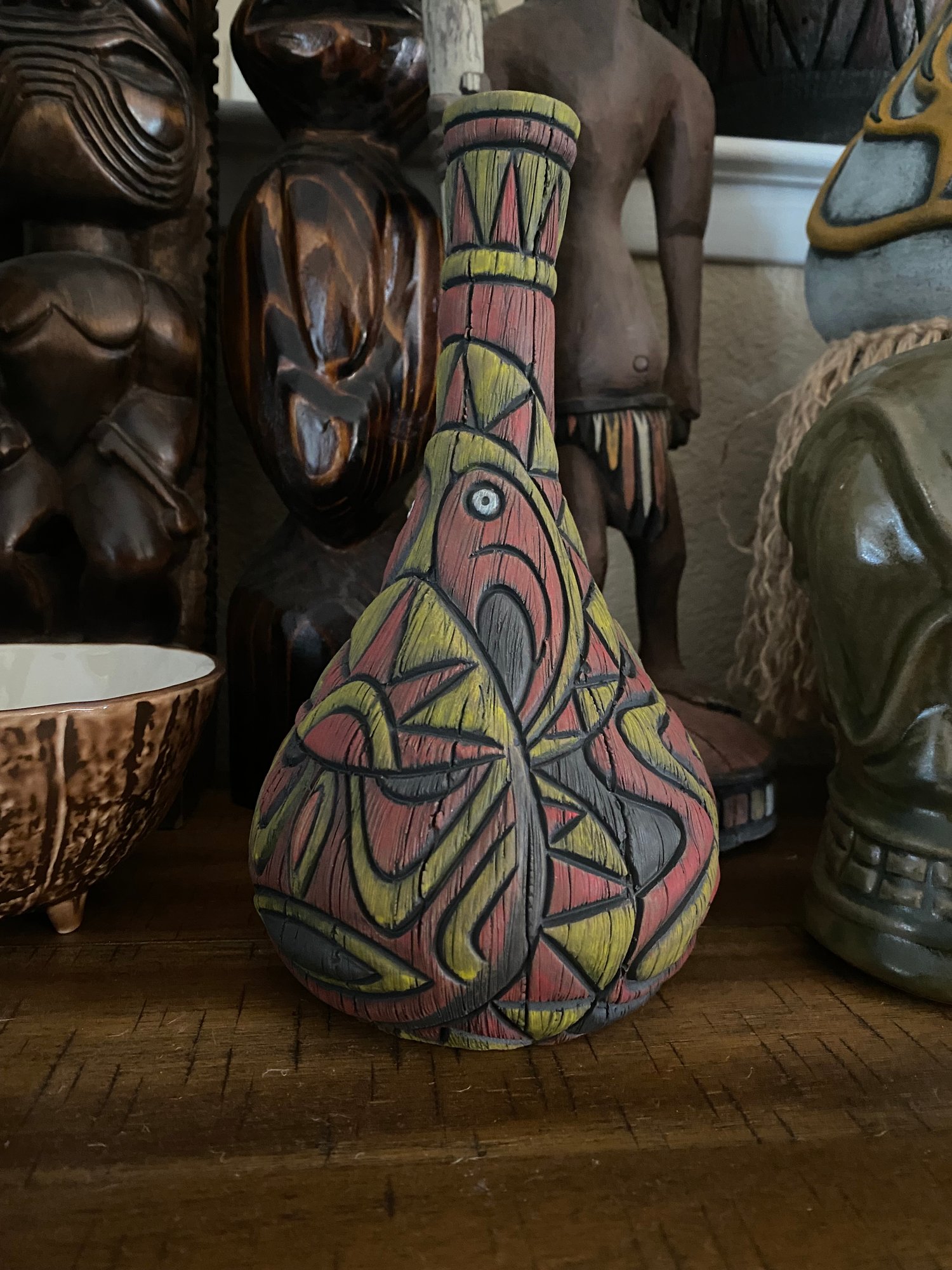 Image of “Abelam Peace Maker” Pipe (c) - Red/Yellow - Must Be 21 to Purchase - US Shipping Included 