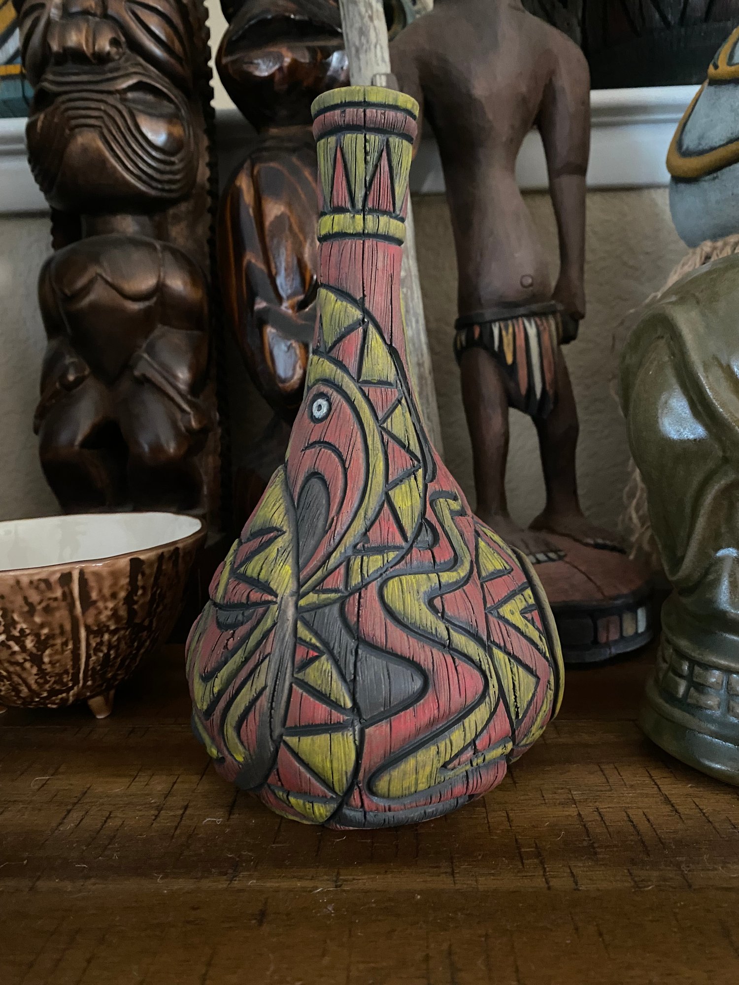 Image of “Abelam Peace Maker” Pipe (c) - Red/Yellow - Must Be 21 to Purchase - US Shipping Included 